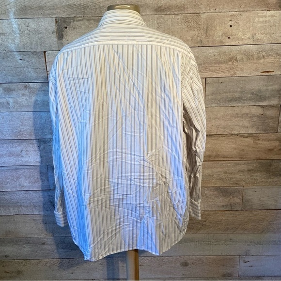 Vintage Givenchy men’s striped‎ button up  long-sleeved shirt in size 18 34-35 - Picture 2 of 11